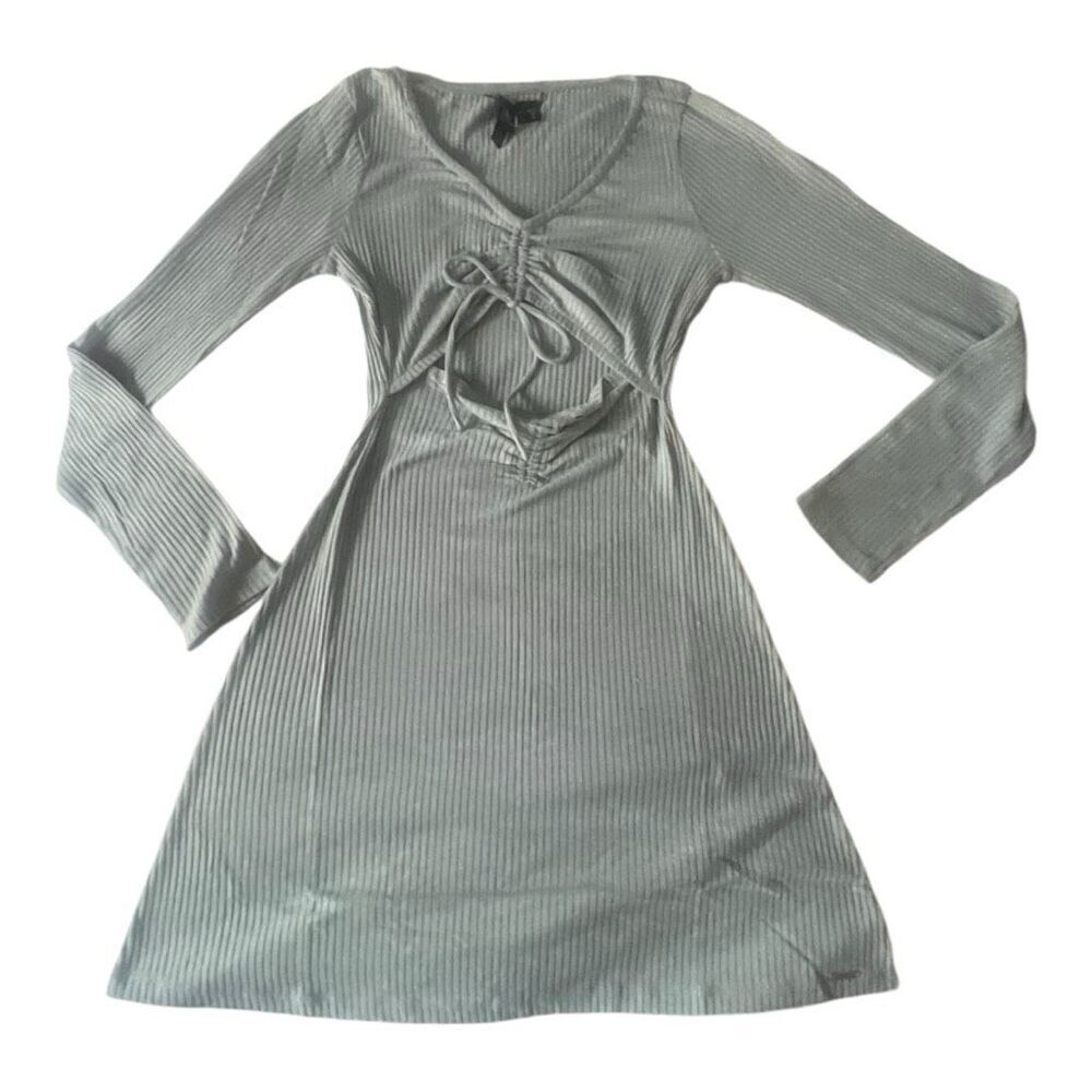 Volcom Go Off Girl Cutout Long Sleeve Dress Size XS Smokey Blue